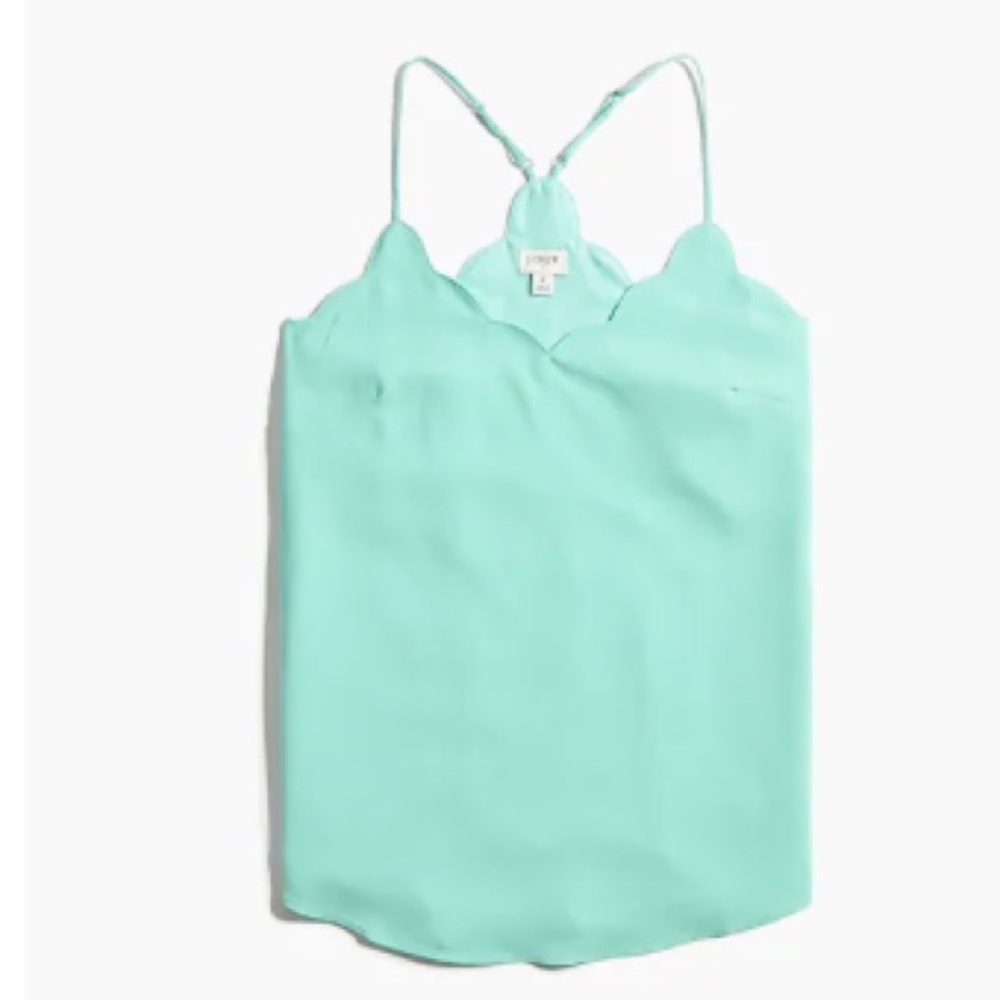 J. Crew Factory Mint Scalloped Cami Tank